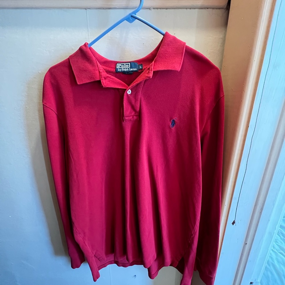 Red 90s vintage Polo by Ralph Lauren long sleeve!